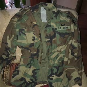 Army field jacket S Long BDU Camo vintage